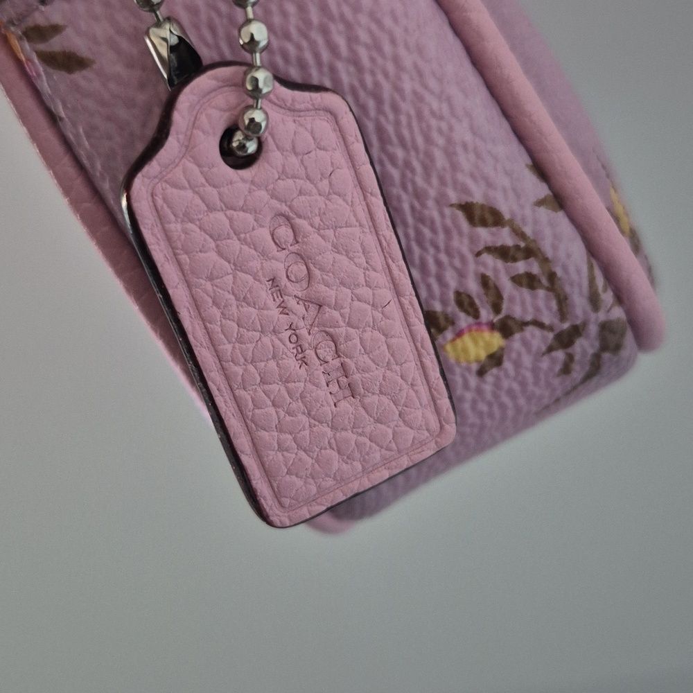 COACH Sadie Crossbody Clutch With Cross Stitch Floral Print F22836 Lavender Pink - Picture 11 of 17